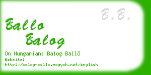 ballo balog business card